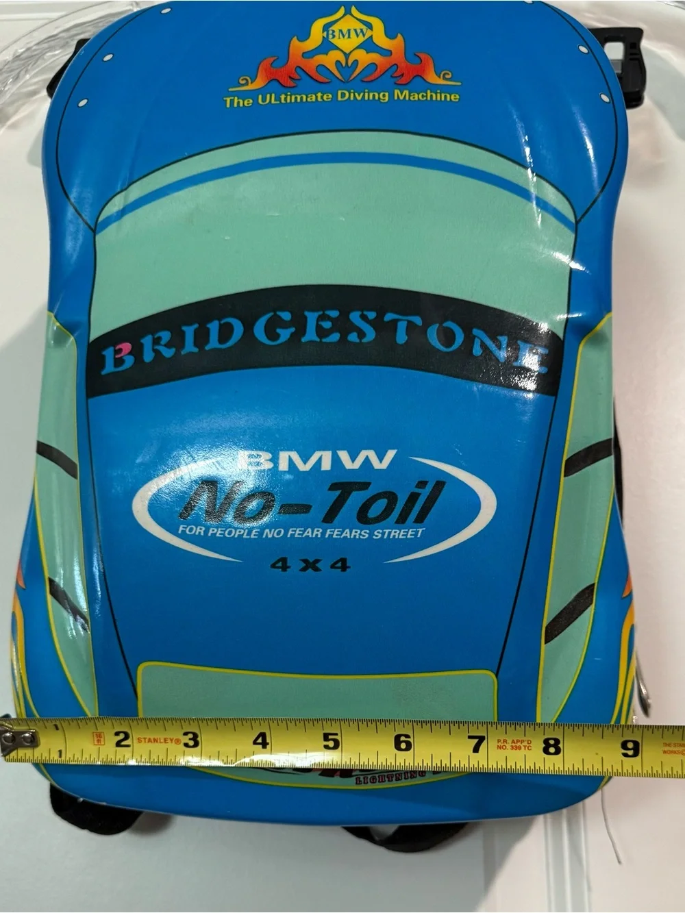 Bmw kids backpack racing theme cars